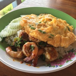 กระเพราะกุ้ง +ไข่เจียว 50บาท