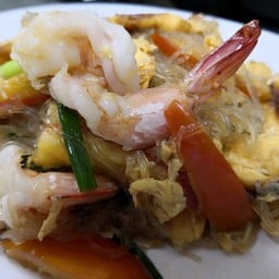 ผัดวุ้นเส้นกุ้งสด