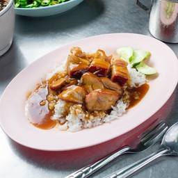 ข้าวหมูแดง - หมูกรอบ พิเศษ