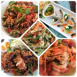 ยำหอยนางรม กุ้งแช่น้ำปลา ตำแตง ฯลฯ