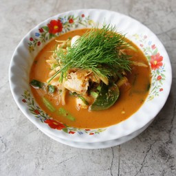 ต้มวุ้นเส้นแจ่วปลาร้าอกไก่