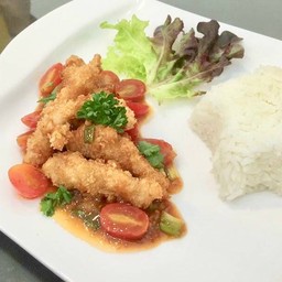 ข้าวไก่กรอบ