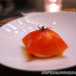 Fresh Buratta with Cherry Tomato and Tomato Gelatin