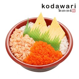 Salmon & Ebiko Donburi ข้าวหน้าแซลมอนและไข่กุ้ง