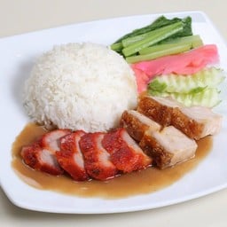 ข้าวหน้าหมูแดง+หมูกรอบ
