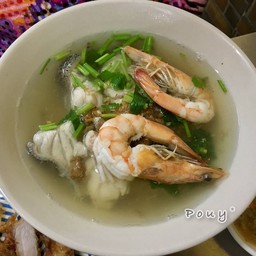 ข้าวต้มปลาเก๋าใส่กุ้ง