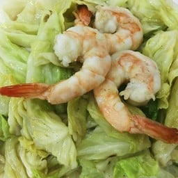 กะหล่ำปลีผัดกุ้ง