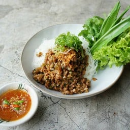 ลุยสวนเห็ดฟางหมูสับกับเส้นหมี่