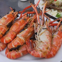 เลือกกุ้งไม่เป็น ทางร้านเลยบอกให้เลือกตัวโตก้ามเล็กๆ เนื้อจะได้แน่น ซึ่งที่เค้าเ