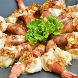 กุ้งนึ่งกระเทียม