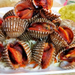 หอยแครง ,เผา