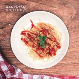 สปาเก็ตตี้ซอสไก่ spaghetti chicken sauce