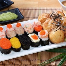 (M6) ซูชิ 10 ชิ้น ทาโกยากิ 6 ชิ้น