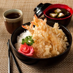 ข้าวหน้ากุ้งเทมปุระ+ซุป