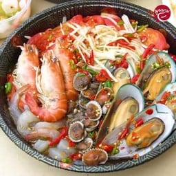 ถาด 1 กุ้งก้ามกราม หอยแมลงภู่ไซส์ใหญ่ หอยแครง กุ้งขาว
