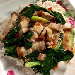 ข้าวราดผัดคะน้า