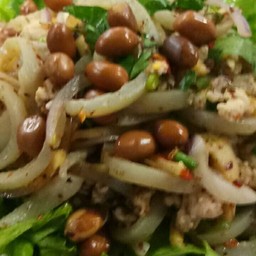 ยำแหนมสด(หมูสับลวก)