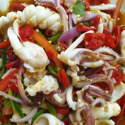 ยำปลาร้าปลาหมึก