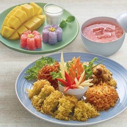 ชุดข้าวแช่บีทรูท + ข้าวเหนียวมะม่วงน้ำดอกไม้