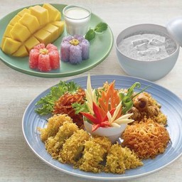 ชุดข้าวแช่หอมมะลิ + ข้าวเหนียวมะม่วงน้ำดอกไม้