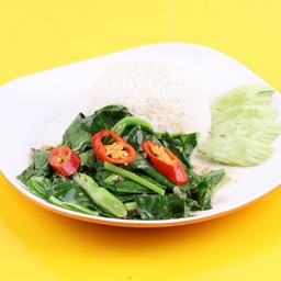 คะน้าไฟแดง  ( ไม่ใส่เนื้อสัตว์ )