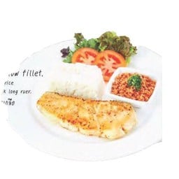 ข้าวปลาหิมะย่างเกลือ น้ำพริกลงเรือ