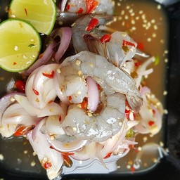 ยำกุ้งสดน้ำปลาร้า