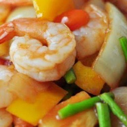 ผัดเปรี้ยวหวานกุ้ง