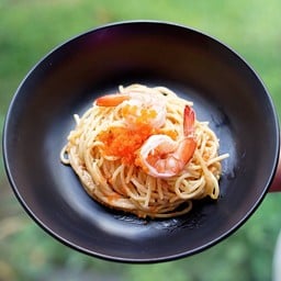 Spaghetti  White Sauce Ebiko