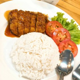 ข้าวหมูทอดซอสเกาหลี