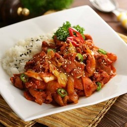32. Spicy stir fried pork with rice