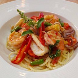 Spaghetti with spicy food (สปาเก็ตตี้ขี้เมาทะเล)