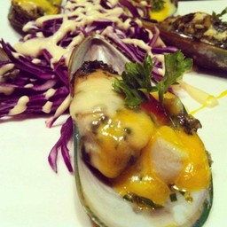 หอยแมลงภู่นิวซีแลนด์อบชีส