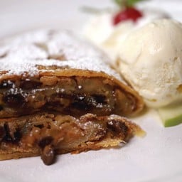 Apple Strudel with Vanilla Ice Cream