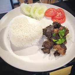 ข้าวเนื้อแองกัสแดดเดียว