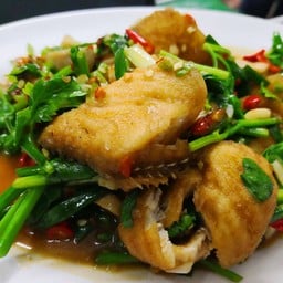 ปลาช่อนผัดคื่นช่าย