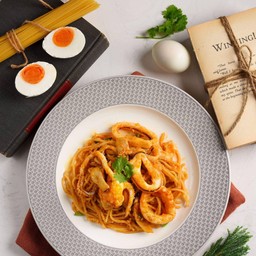 Squid salted egg sauce pasta