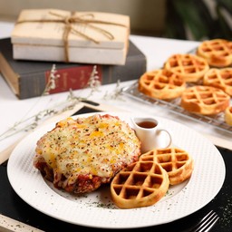 Butter milk fried chicken with waffle