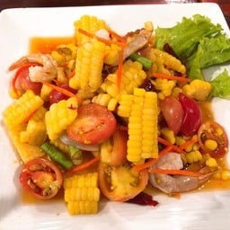 ตำข้าวโพดกุ้งสด