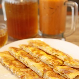 โรตีกล้วย+ไข่+นม