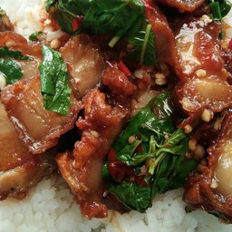 ข้าวกระเพราหมูกรอบ