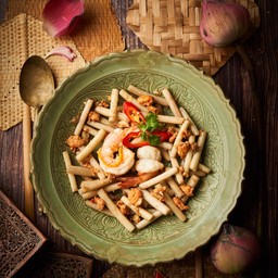 ผักไหลบัวกับกุ้งแม่น้ำ