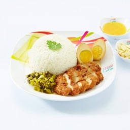 [ข้าวขาหมูเทียนชัย] ข้าวหมูสับทอด+ไข่