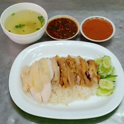 ข้าวมันไก่ผสม (ไก่ต้ม+ไก่ทอด)