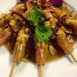 กุ้งทอดราดซอสมะขาม5ตัว