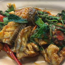 เนื้อปลาผัดพริกไทยอ่อน
