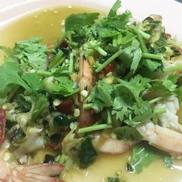 กุ้งนึ่งมะนาว