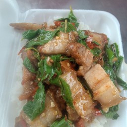 กระเพราหมูชื้น