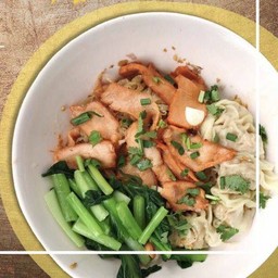 บะหมี่เกี๊ยวแห้งหมูแดง