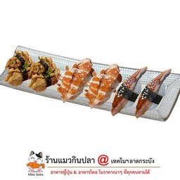 ซูชิแบบชุด 6 ชิ้น แมวกินปลาชุด 6